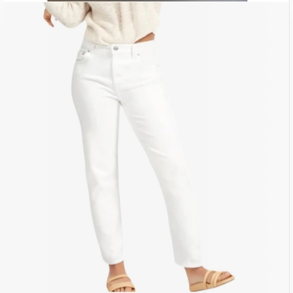 Everlane The Summer Jean High Rise No Stretch White Denim Jeans Size 33 Regular